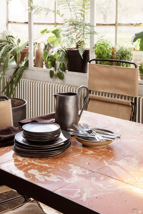Flod Dining Table | Terracotta & Black | by ferm Living - Lifestory - ferm LIVING