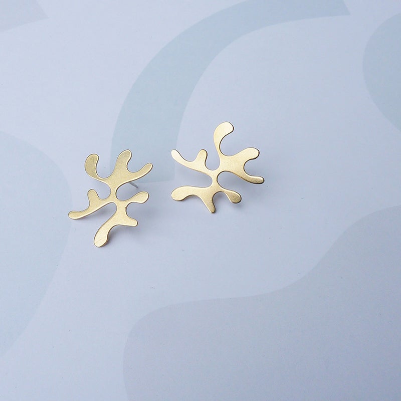 Flora Wavy Studs | Brass | by Custom Made - Lifestory - Custom Made