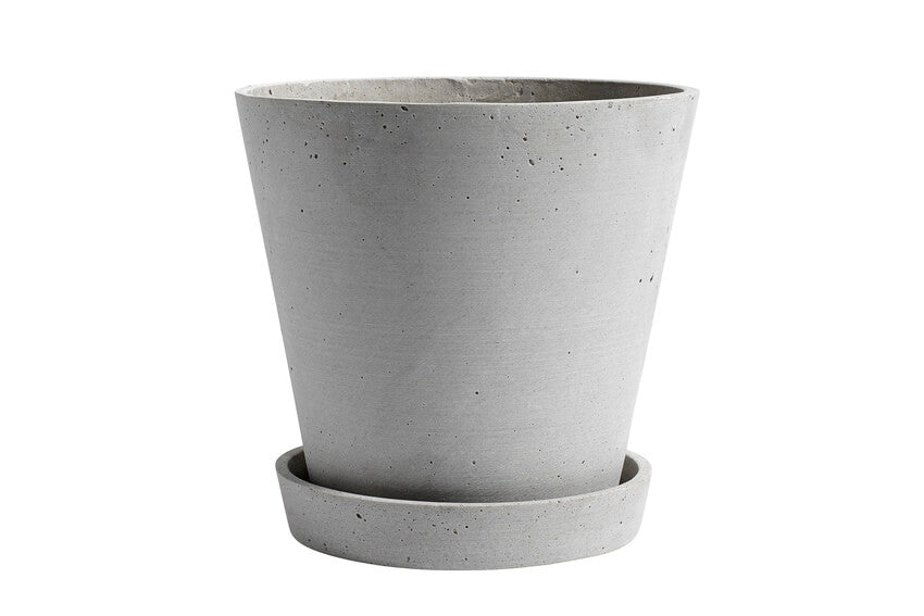 Flowerpot With Saucer | Extra Large | Grey | by HAY - Lifestory - HAY