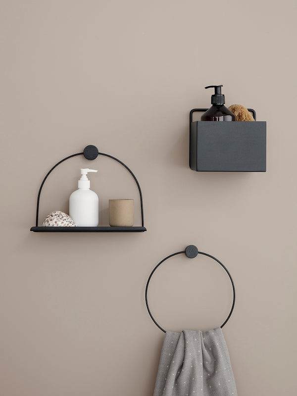 Chrome & Wood Circular Towel Hanger - Lifestory