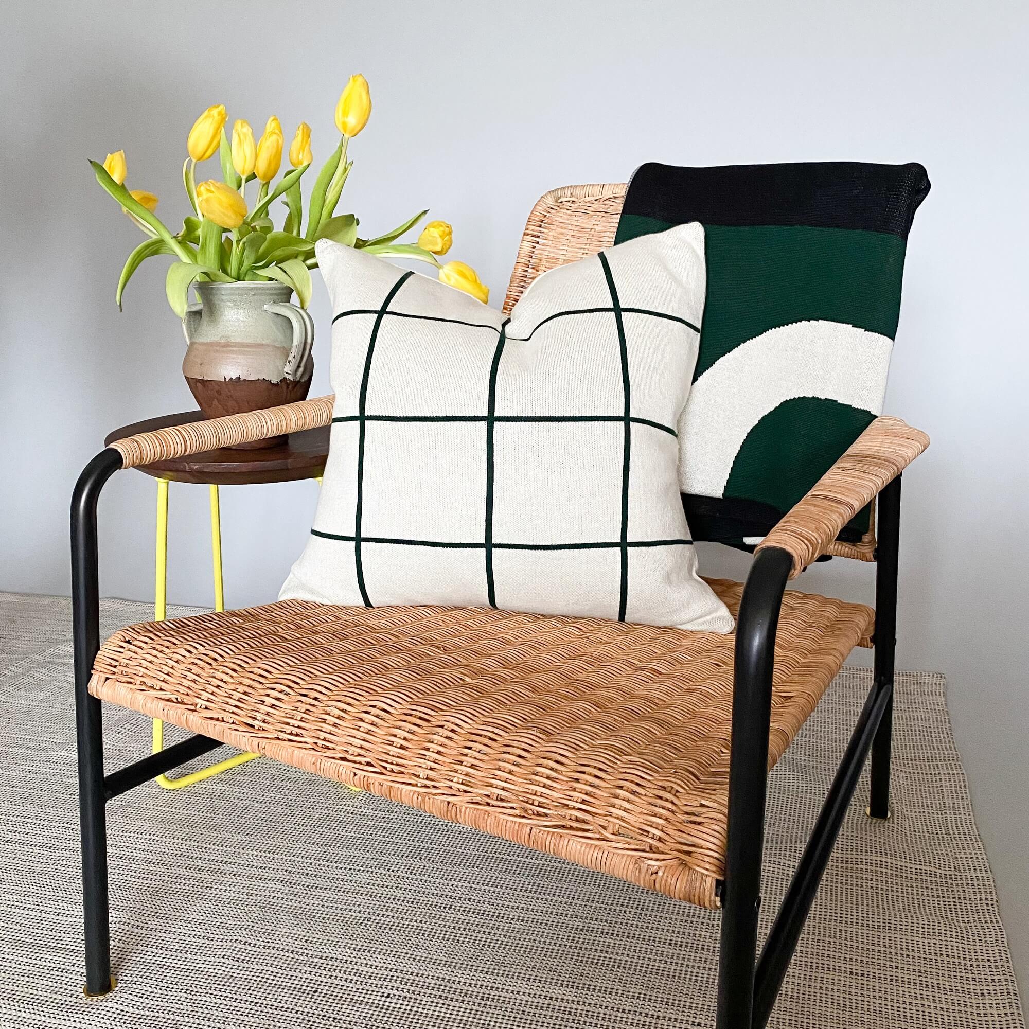 Grid Cushion | Citrus | Cotton & Duck Feather | by Sophie Home - Lifestory - Sophie Home
