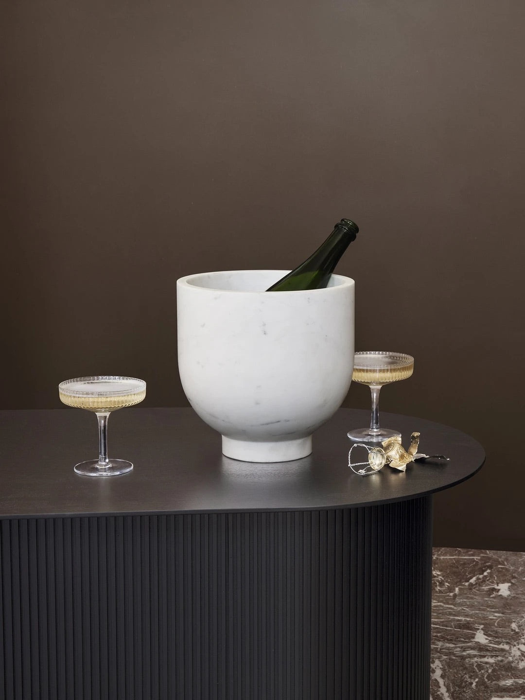 Ripple Champagne Saucer / Glass | Set of 2 | Clear | by ferm Living - Lifestory - ferm Living