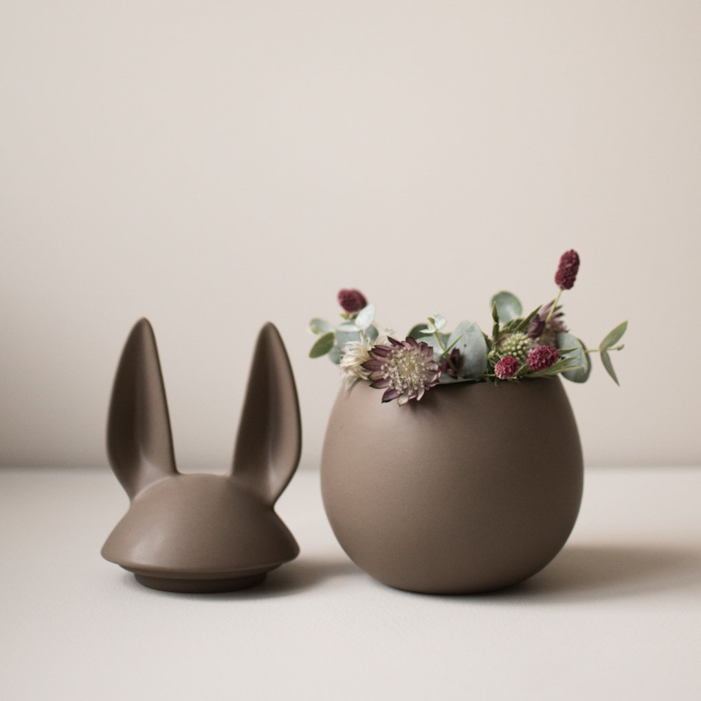 Eating Rabbit | Large Lidded Bowl | Dust | by DBKD - Lifestory - DBKD