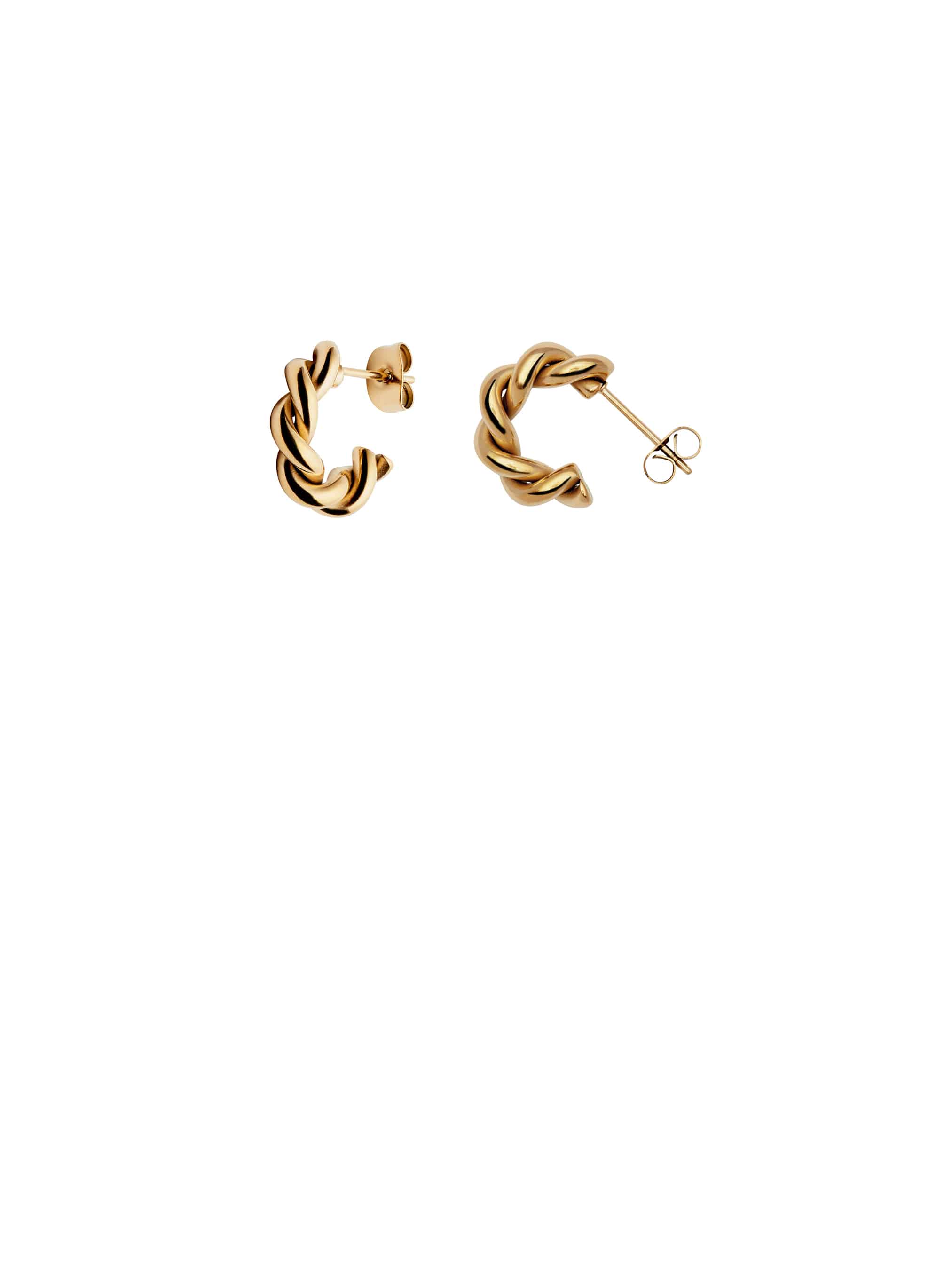 Gold Ridge Twist Hoop Earrings | Waterproof | Gift Boxed | by Nordic Muse - Lifestory - Nordic Muse