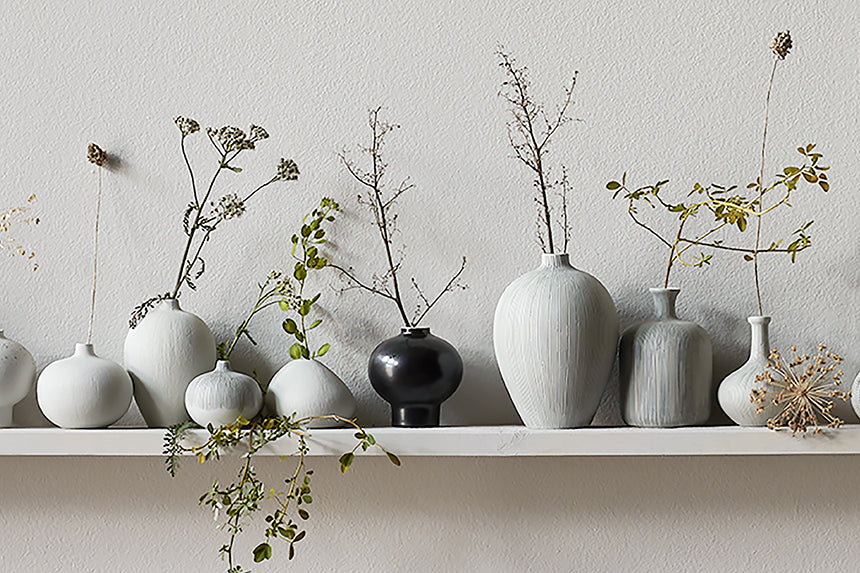 Bottle Vase in Grey Stripe - Medium - with gift box by Lindform - Lifestory - Lindform