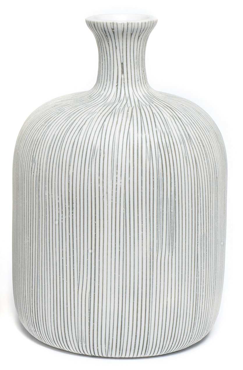 Bottle Vase in Stripe Grey Medium by Lindform - Lifestory