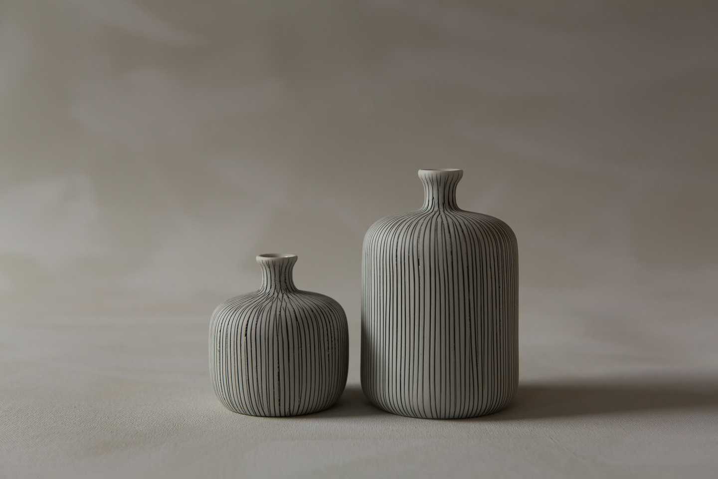 Bottle Vase in Grey Stripe - Small - with gift box by Lindform - Lifestory - Lindform