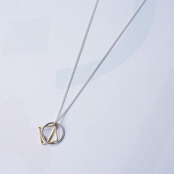Mini Symmetry Necklace | Sterling Silver & Brass | by Custom Made - Lifestory - Custom Made