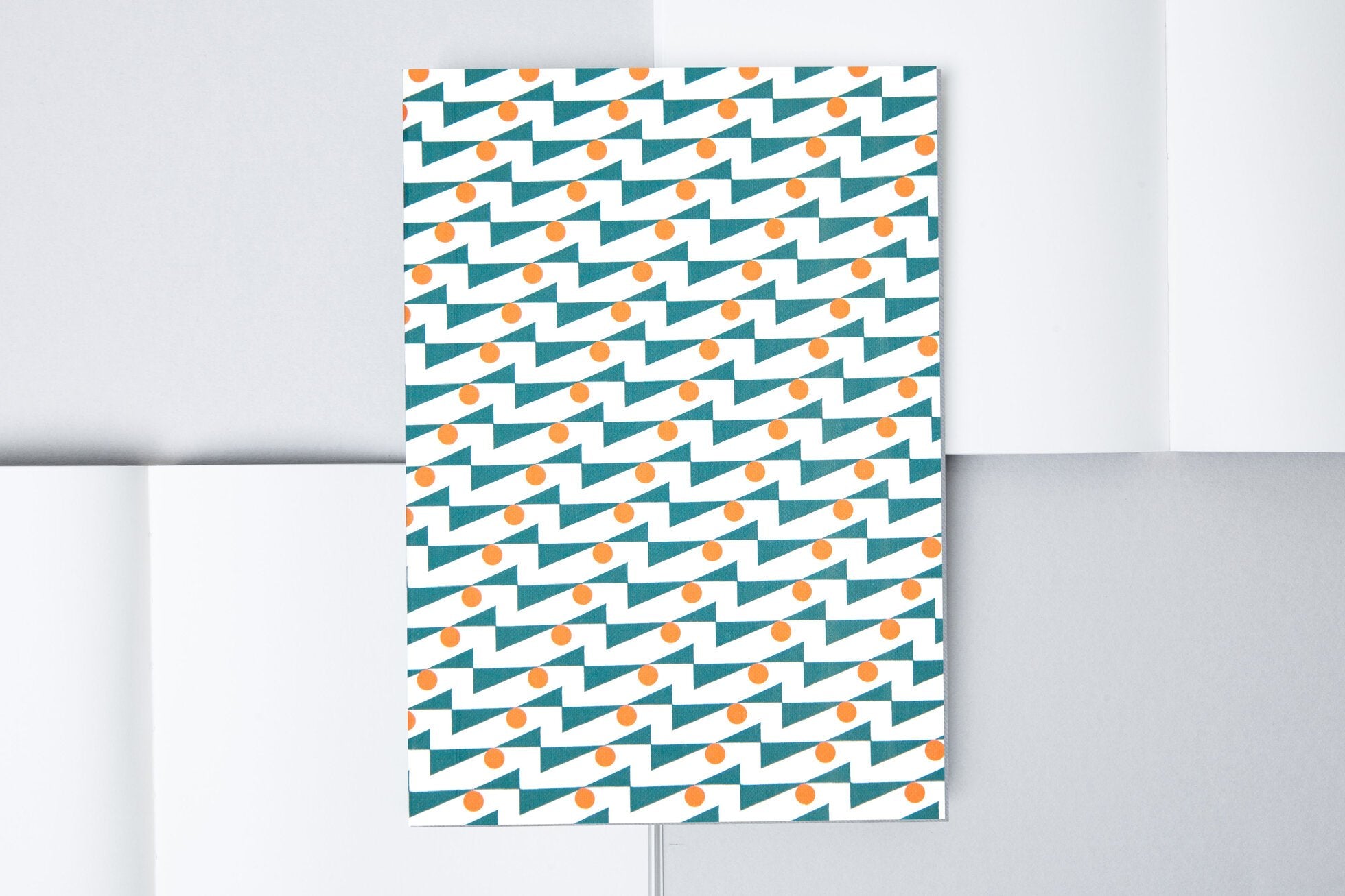 Medium Layflat Notebook A5 | Ruled Pages | Enid Print in Turquoise & Red | by Ola - Lifestory - ola