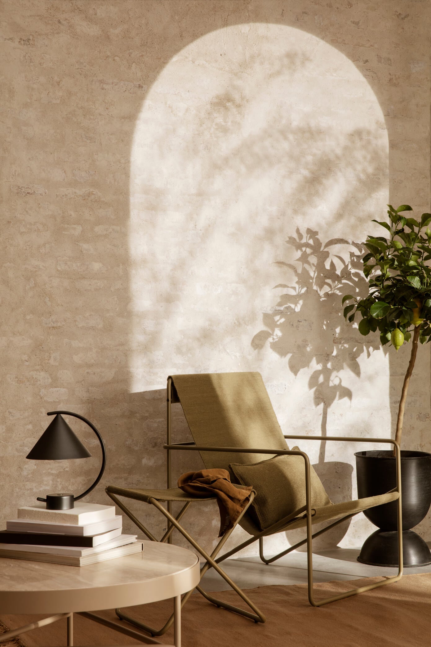 Desert Lounge Chair | Olive Frame + Olive Fabric | by ferm Living - Lifestory - ferm Living