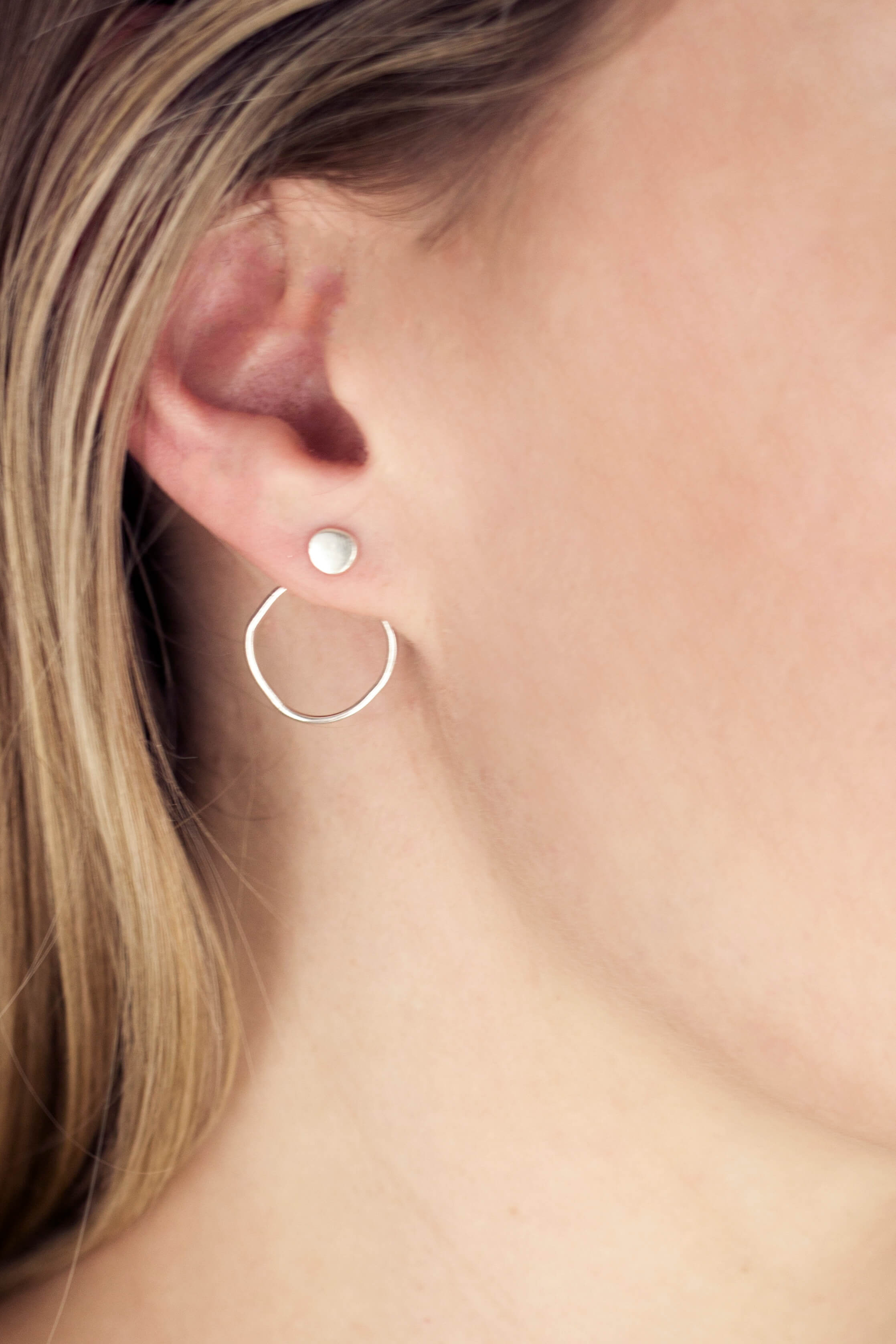 Organic Circle Ear Jackets | 100% Recycled Silver | by Fawn & Rose - Lifestory - Fawn & Rose