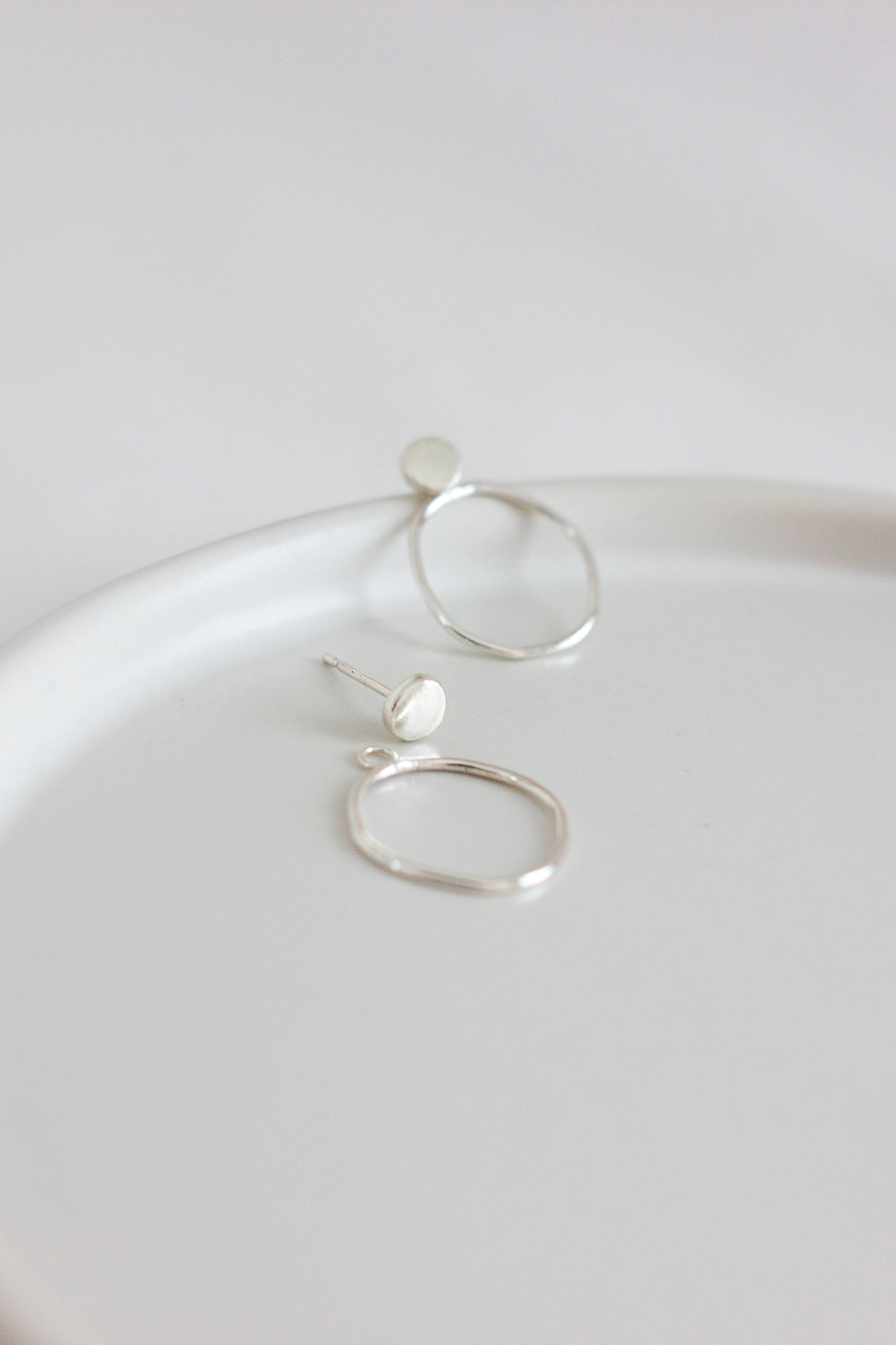 Organic Circle Ear Jackets | 100% Recycled Silver | by Fawn & Rose - Lifestory - Fawn & Rose