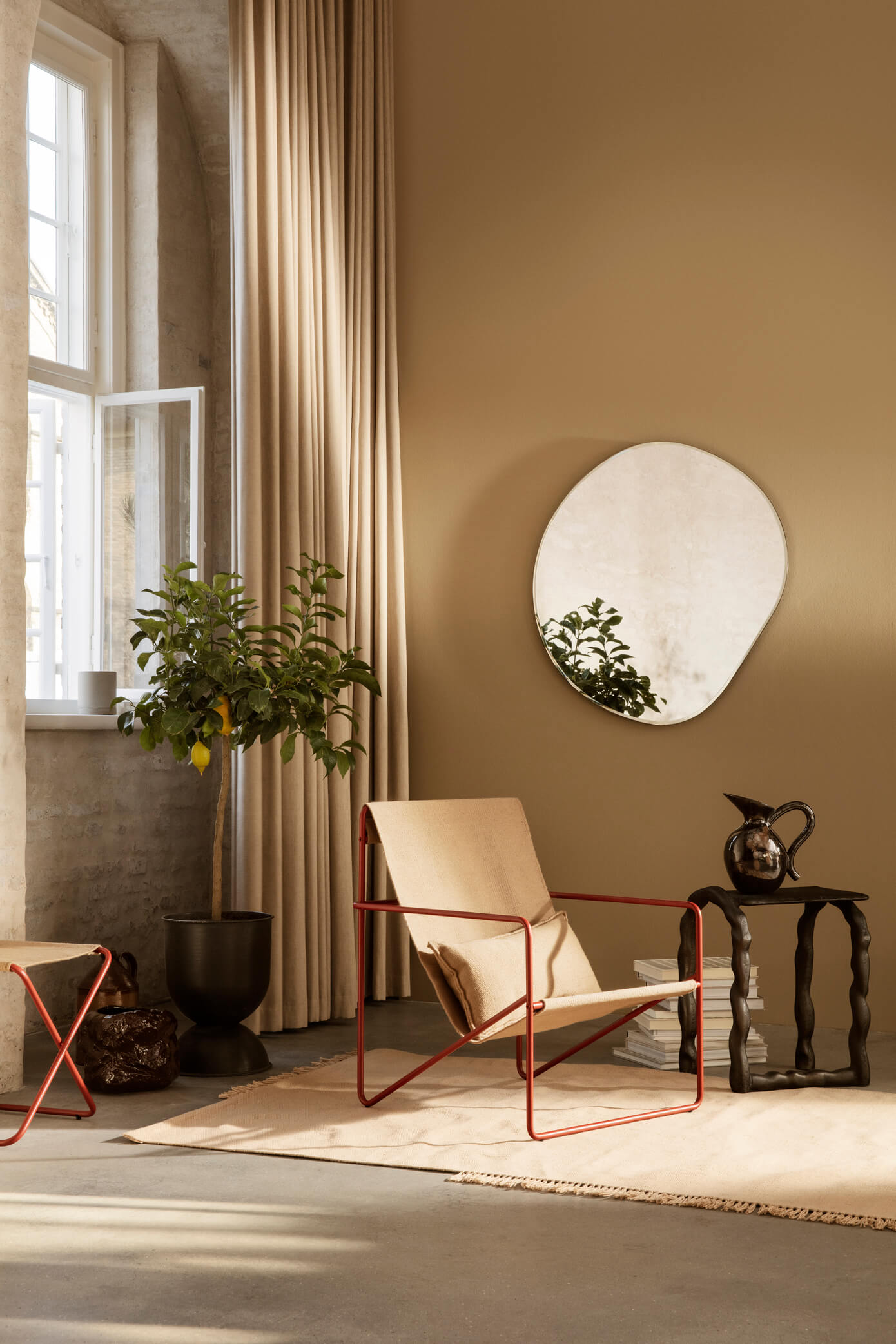 Desert Lounge Chair | Cashmere Frame + Block Fabric | by ferm Living - Lifestory - ferm Living