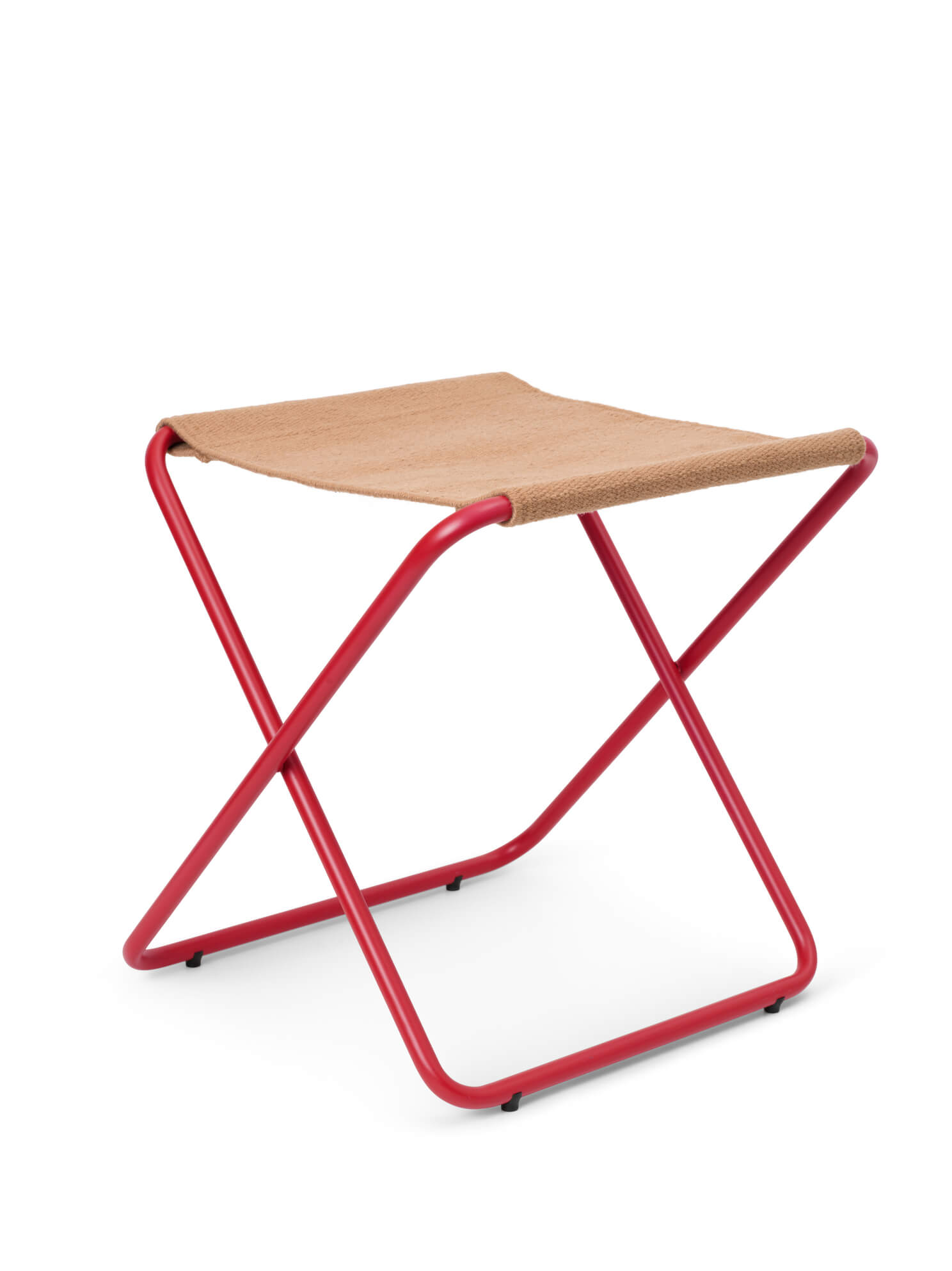 Desert Stool | Folding Poppy Red Frame + Sand Fabric | by ferm Living - Lifestory - ferm LIVING