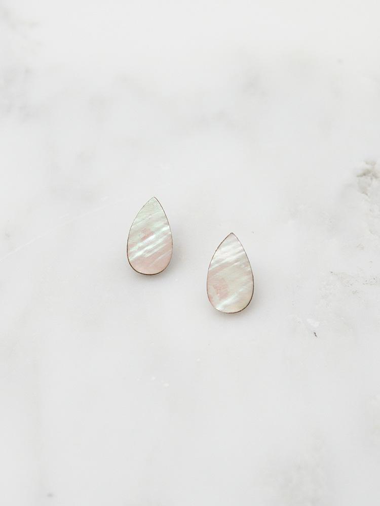 Raindrop studs | Mother of Pearl | by Wolf & Moon - Lifestory - Wolf & Moon