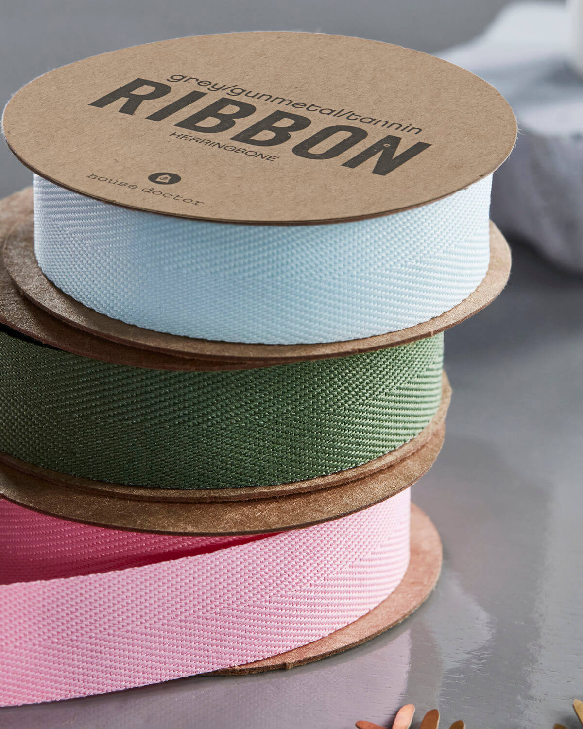 Herringbone Ribbon | 5m | Green, Pink or Light Blue | by House Doctor - Lifestory - House Doctor