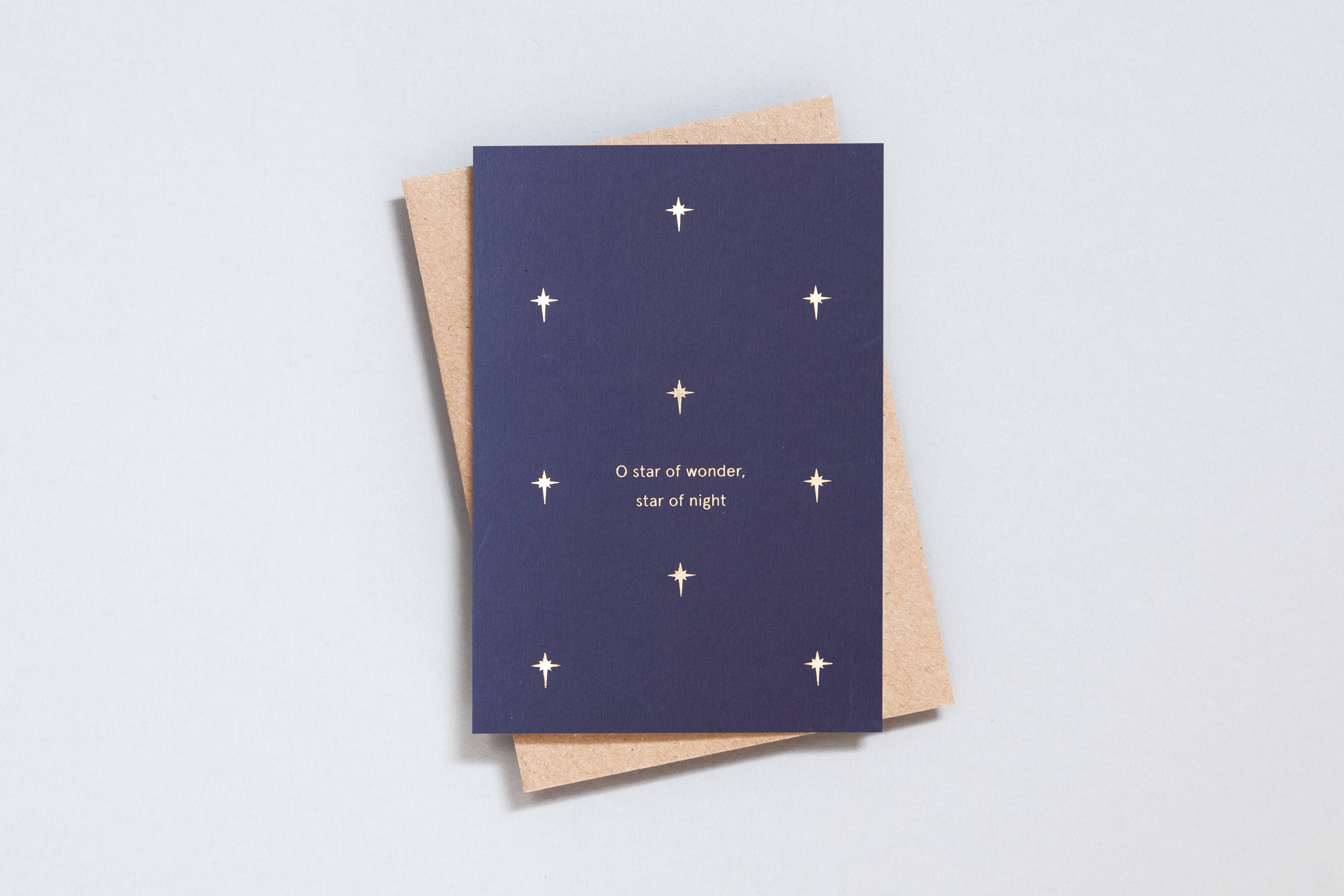 Star of Wonder Card | Brass on Navy | Foil Blocked | by Ola - Lifestory - ola