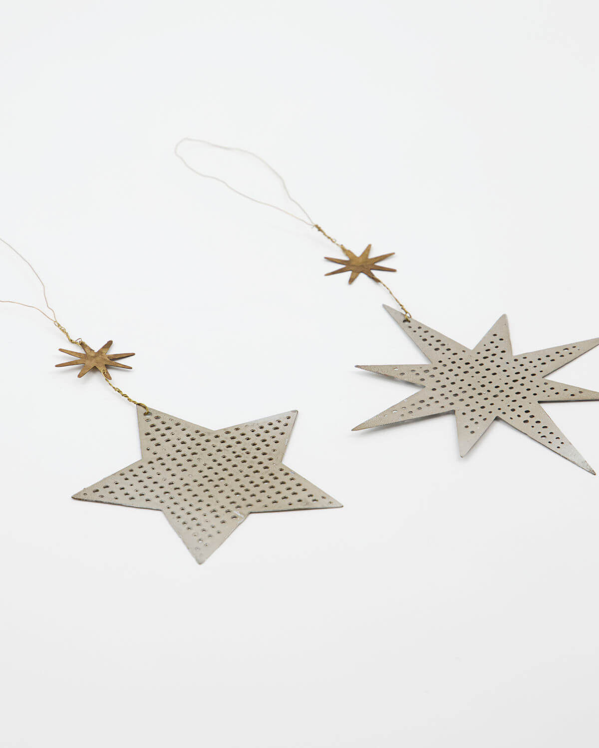 Star with Star - Ornaments | Set of 2 | Antique Silver | by House Doctor - Lifestory - House Doctor