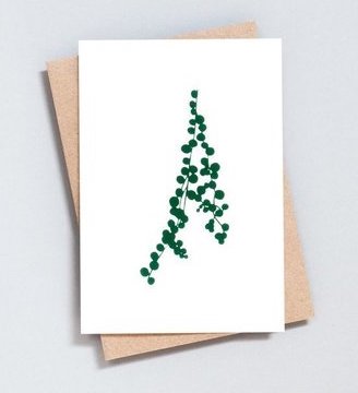 String of Pearls Card | Green on Ivory | Foil Blocked | by Ola - Lifestory - ola