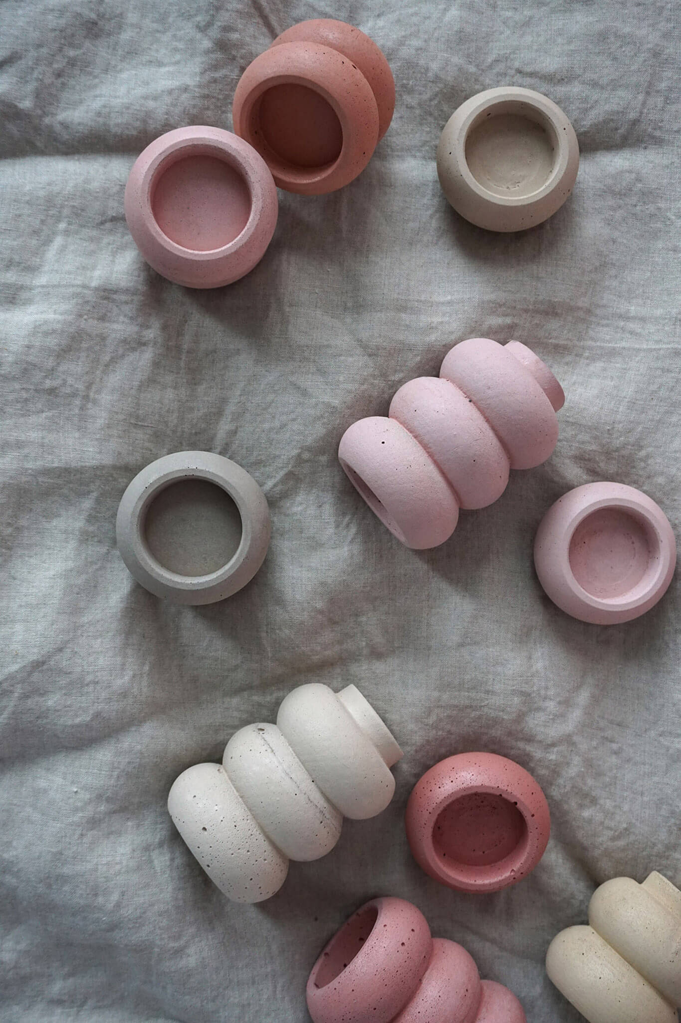Wee Stacking Tealight Holder | Oatmeal | Concrete | by Studio Emma - Lifestory - Studio Emma