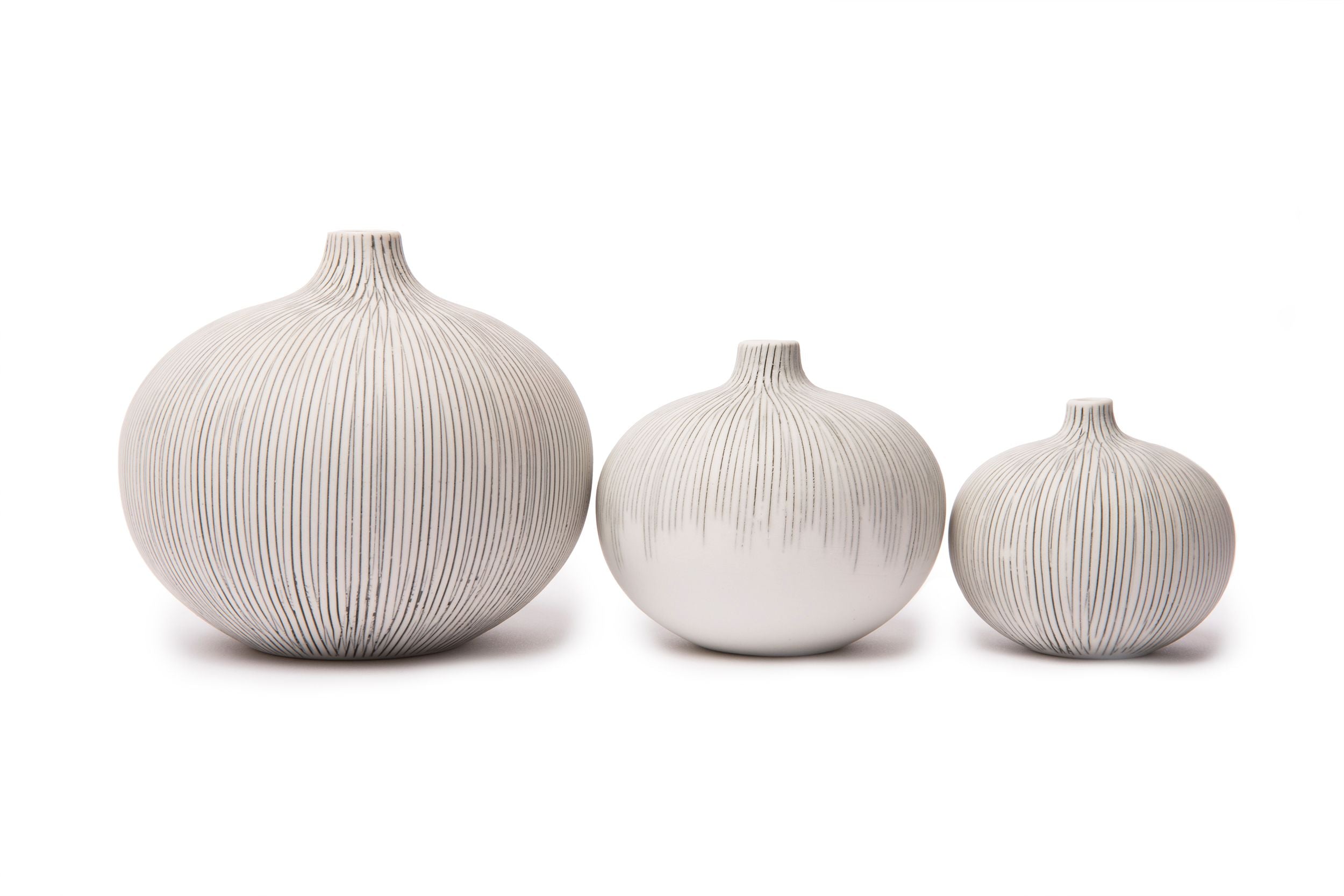 Bari Vase | Medium | Vertical Grey Stripes | by Lindform - Lifestory - Lindform