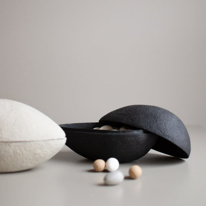 Treat | Black | Recycled Paper Lidded Egg | by DBKD - Lifestory - DBKD