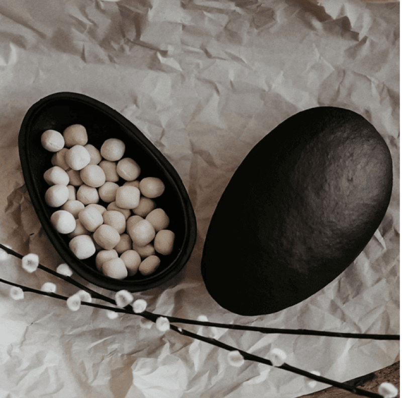 Treat | Black | Recycled Paper Lidded Egg | by DBKD - Lifestory - DBKD