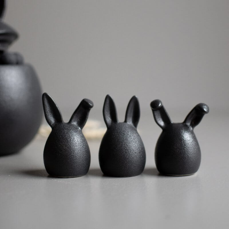 Rabbit Triplets | Pack of 3 | Cast Iron Effect | Ceramic | by DBKD - Lifestory - DBKD