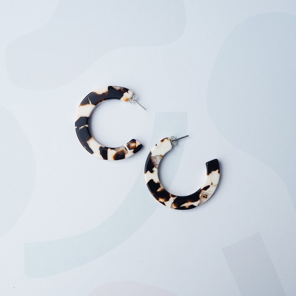 Umber Midi Hoop Earrings | Umber  & Winter White | by Custom Made - Lifestory - Custom Made