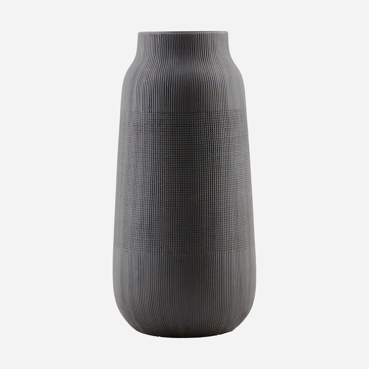 Black Vase - Groove - Large - by House Doctor - Lifestory