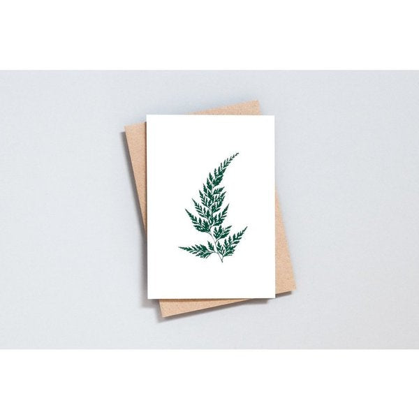 Wood Fern Card | Green on Ivory | Foil Blocked | by Ola - Lifestory - ola